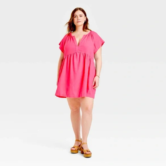 Universal Thread | Dresses | Womens Short Sleeve Linen Mini Shift Dress |  Poshmark